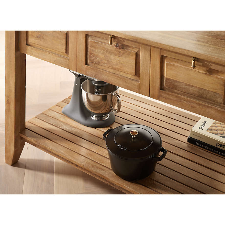 Crate&Barrel - Basque 56" Light Brown Solid Wood Kitchen Island with Storage