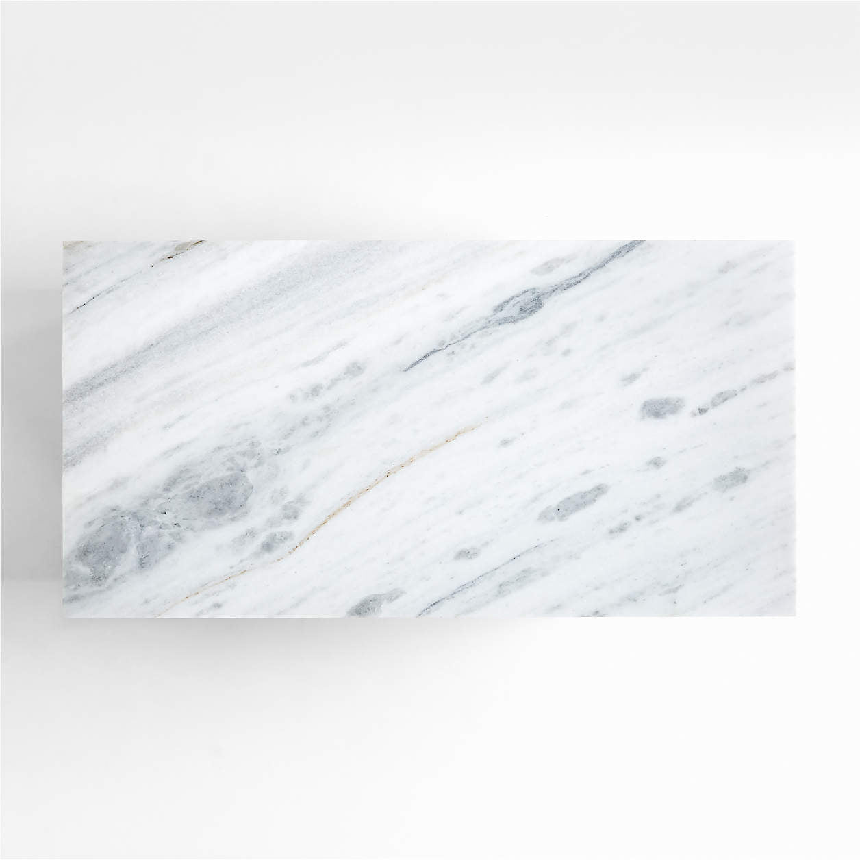 Terra 78" Marble Top and Natural Oak Wood Kitchen Island with Storage