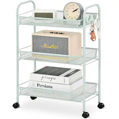 3-Tier Metal Rolling Cart - Kitchen Cart