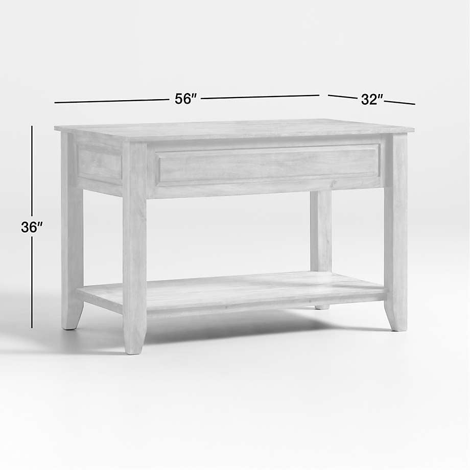 Crate&Barrel -  Basque 56" Light Brown Solid Wood Kitchen Island with Storage
