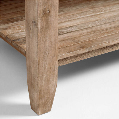 Crate&Barrel -  Basque 56" Light Brown Solid Wood Kitchen Island with Storage