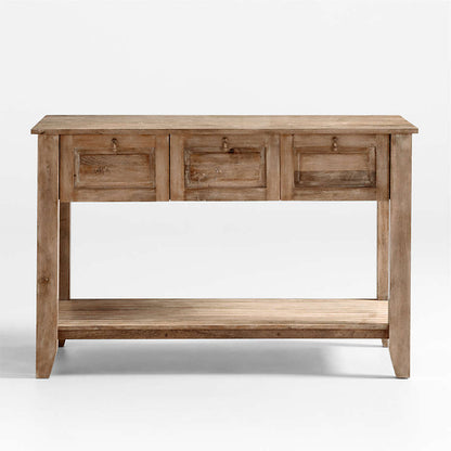 Crate&Barrel -  Basque 56" Light Brown Solid Wood Kitchen Island with Storage