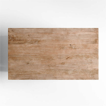 Crate&Barrel -  Basque 56" Light Brown Solid Wood Kitchen Island with Storage