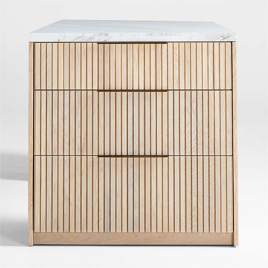Crate & Barrel Batten 84" Natural Oak Wood Kitchen Island with Storage