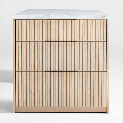 Crate & Barrel Batten 84" Natural Oak Wood Kitchen Island with Storage