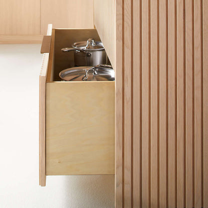 Crate & Barrel Batten 84" Natural Oak Wood Kitchen Island with Storage