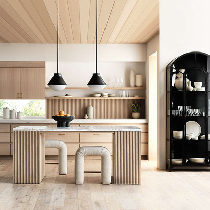 Crate & Barrel Batten 84" Natural Oak Wood Kitchen Island with Storage