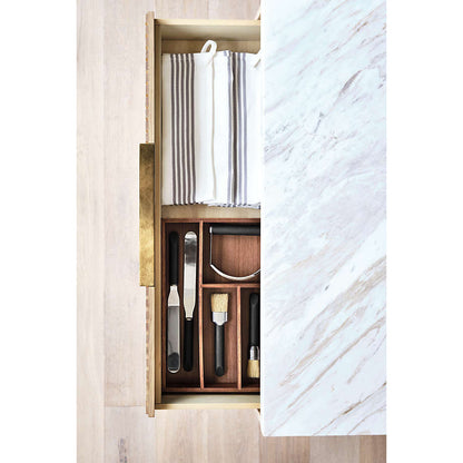 Crate & Barrel Batten 84" Natural Oak Wood Kitchen Island with Storage
