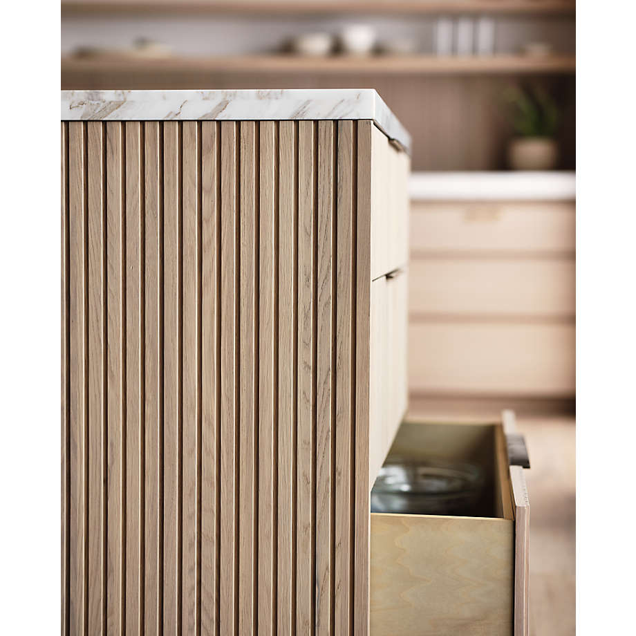 Crate & Barrel Batten 84" Natural Oak Wood Kitchen Island with Storage