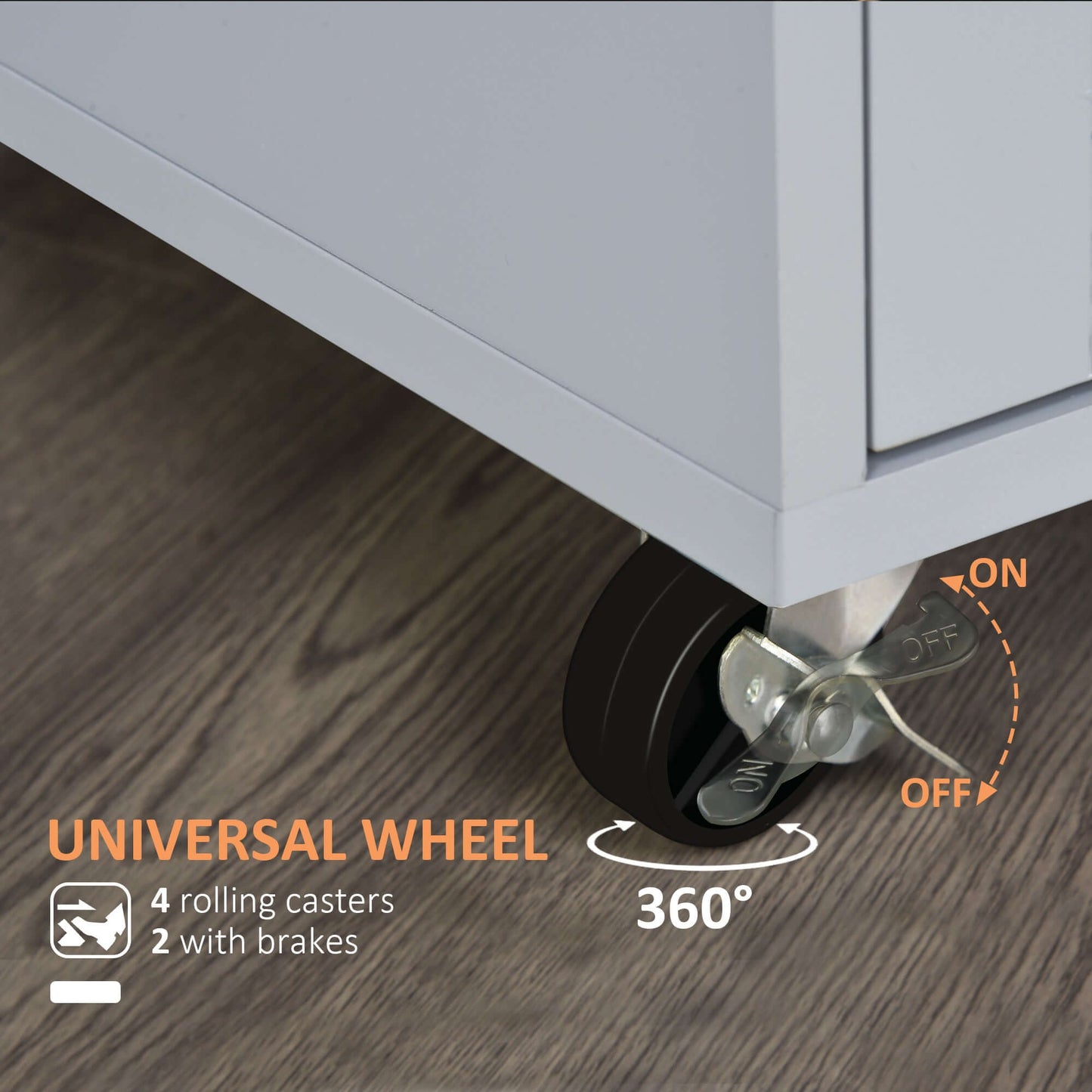 HOMCOM Rolling Kitchen Island Cart with Wood Top, Enough Storage Drawer Space with Towel Bar Rack Shelves, Portable Kitchen Utility Serving Cart Trolley on Wheels (Grey)