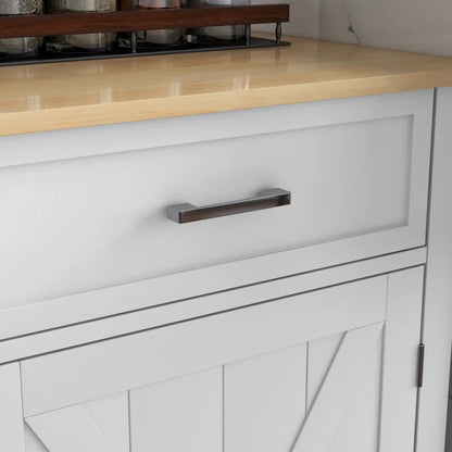 HOMCOM Farmhouse Kitchen Cart: White, Rolling Island, Drop Leaf, Wood Breakfast Bar, 2 Drawers, Adjustable Shelves | Aosom Canada