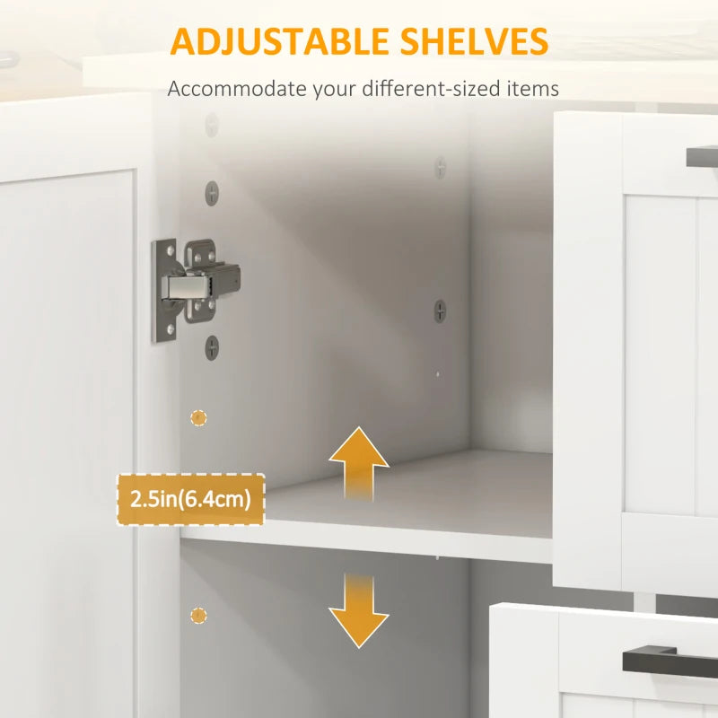HOMCOM Kitchen Island Cart: On Wheels, Drop Leaf, 3 Drawers, Cabinets, Natural Wood Top, White | Aosom Canada