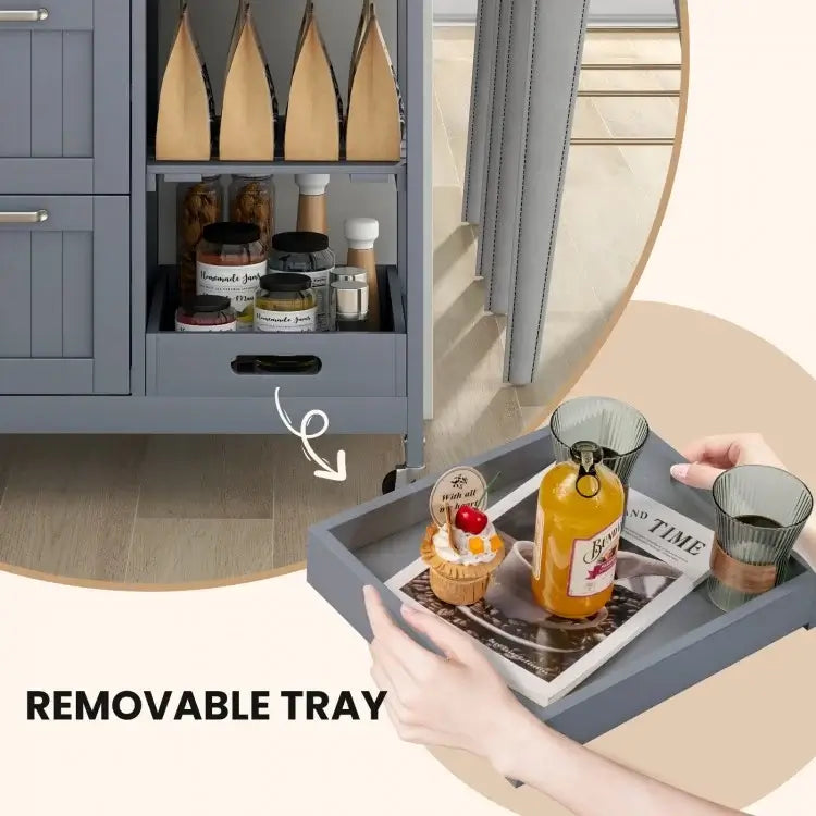 Rolling Kitchen Island Utility Storage Cart with 3 Drawers